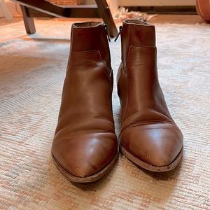 Madewell Tan Leather Booties - Size 8.5